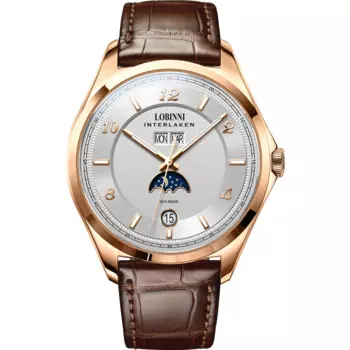 LOBINNI мужские автоматические часы мужские роскошные часы механические наручные часы светящиеся водонепроницаемые сапфировые швейцарские часы месяц неделя