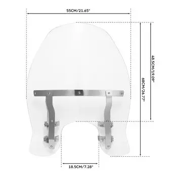 Лобовое стекло 19 "с зажимами для Harley Dyna Street Bob Low Rider Super Glide FXDB FXBB FXDLS Softail стандарт FXST