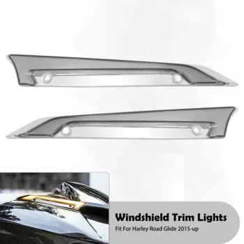 Лобовое стекло мотоцикла, накладка на лобовое стекло, светодиодный указатель поворота, декоративная лампа для бега для Harley Touring Road Glide FLTRX 2015-23