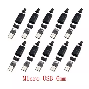 LOCHEUK Micro USB 5-контактный разъем для пайки 10 шт.