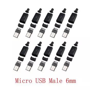 LOCHEUK Micro USB Паяные Разъёмы 10 шт