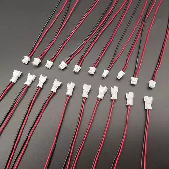 LOCHEUK Mini Micro JST 1.25mm 2 Pin Male Female Connectors with Wires 150mm 28AWG