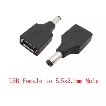 USB 2.0 тип A штекер/гнездо до 5,5 мм x 2,1 мм разъем питания постоянного тока штекер/гнездо USB на 5 в постоянного тока зарядный штекер конвертер адаптер