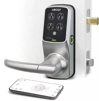 Lockly Duo, взаимосвязанный туговый болт + защелка (PGD678W), передняя дверная ручка и набор туговых болтов, 3D биометрический датчик отпечатков пальцев,