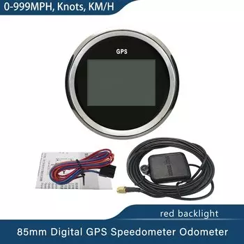 Лодка Автомобиль 85 мм Цифровой GPS Спидометр Одометр 0-999 узлов км/ч mph 12 В/24 В с подсветкой Яхта Сосуд Мотоцикл