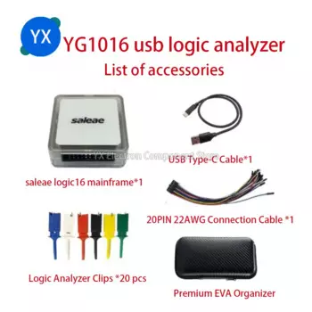 Логический анализатор YG1016, USB, Saleae, совместим с 16-канальным 16-канальным, 100 м, официальная версия
