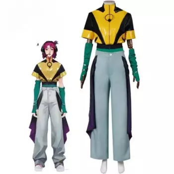 LOL Heartsteel Alune Косплей Костюм Фиолетовый Парик Игра Длинности Косплей Хэллоуин Аниме Наряд Для События Женщины Брюки Костюм Униформа