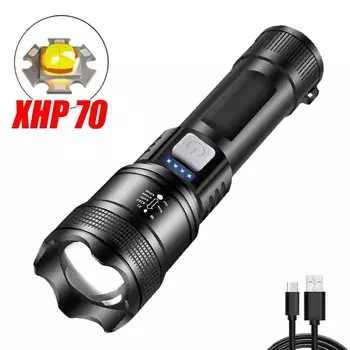 LONGRIVER USB фонарик XHP70 тёплый свет