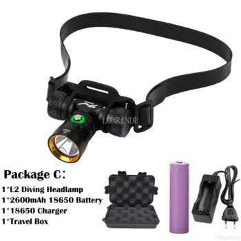 LONKINDE DH100 Профессиональный налобный фонарь для дайвинга 5000 Лм