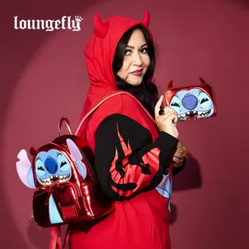 Loungefly Disney Stitch Little Devil COS Рюкзак Кошелек Модный повседневный рюкзак Подарок-сюрприз