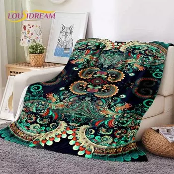 LOUSIDREAM Фланелевое одеяло с мандалой