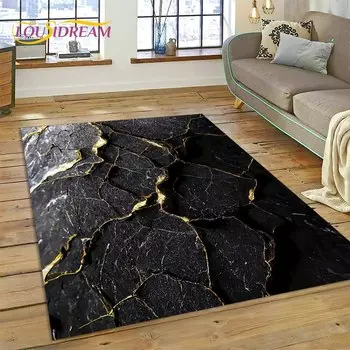 LOUSIDREAM Мраморный ковер голубой зелёный золотой