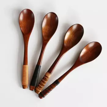 Ложка Из Натурального Дерева, 20 х4 см, в японском стиле, с длинной ручкой, LX7986