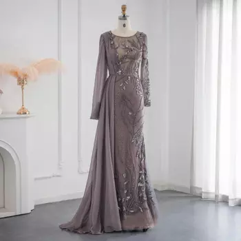 LSCZ187 новый стиль кружевное цветочное сексуальное Плиссированное элегантное вечернее платье с длинным рукавом юбка