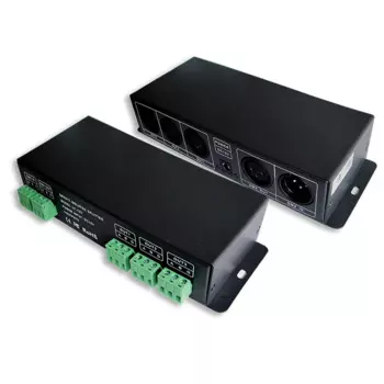 LTECH Новый светодиодный Усилитель Мощности DMX 3 канала распределенный выход ретранслятор контроллер DMX512 передатчик разветвитель