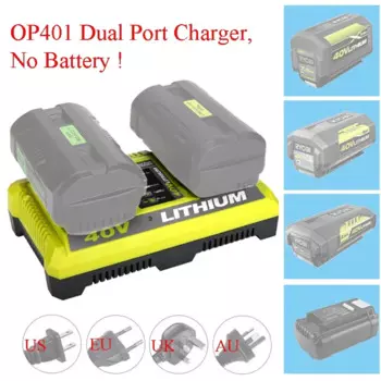 LUB40V двойное зарядное устройство OP401 для Ryobi 36 в 40 в, литиевая батарея OP4015 OP4026 OP4026A OP4030 OP4050A OP4040 OP400A OP403A