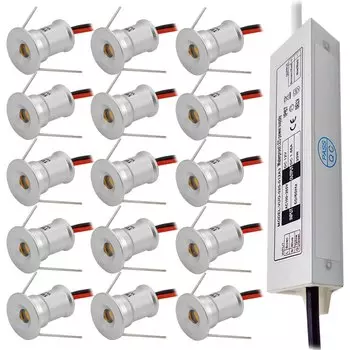 LUCERNA Мини встраиваемый светодиодный прожектор 1Вт 12В IP65 белый/черный/серебристый