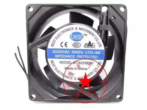Лучший BT9225B2H AC 220/240V 90x90x25 мм 2-проводной Вентилятор охлаждения сервера