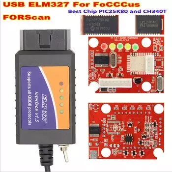 Лучший ELM 327 V1.5 PIC18F25K80 диагностический кабель USB с переключателем для FoCCCus FORScan ELM327 OBD2 автомобильный диагностический сканер