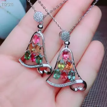 Лучший подарок натуральным жемчугом ожерелье из турмалина кулон S925 серебро натуральный турмалин подвеска