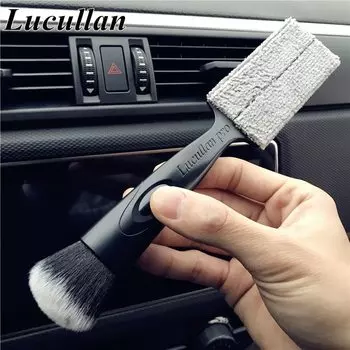 Lucullan двухсторонние многофункциональные щетки для чистки салона, инструменты для мойки автомобиля, панель кондиционирования воздуха, удаление пыли