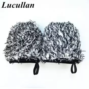 Lucullan двусторонние перчатки из микрофибры для детализации колес, супермягкие длинные волосы, карманные варежки для детализации автомобиля