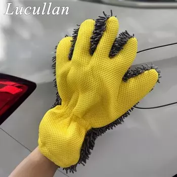 Lucullan Preference Detailer, варежка из синели с лапками, двусторонняя перчатка из микрофибры для внутренней и экстерьера, автодетализация, чистящая перчатка