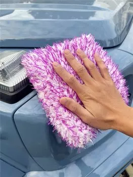 Lucullan Purple NO LOGO Подушка для мойки автомобиля без манжеты с отверстием по одной стороне, чтобы стать варежкой