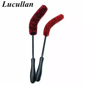 Lucullan Woolie Щетка для детализации автомобиля, регулируемая, 16 дюймов, очищает обод колеса, хромированная тормозная пыль от бочек и труднодоступны