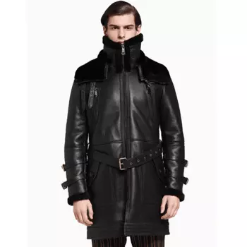 LUHAYESA мужская длинная толстая 100% натуральная овчина меховое пальто из натуральной овчины мужская зимняя куртка черная Мужская меховая верхняя одежда