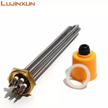 Lujinxun DN32 1 1/4 "1,25" BSP Электрический нагревательный элемент с резьбой 3 кВт, длина 190 мм, нагреватели с тройным зажимом, 220 В для солнечного резервуара для воды
