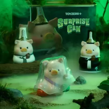 Lulu The Pig Surprise Can Collection Хэллоуин Ограниченная фигурка Консервированные модели свиней Игрушки Праздничные подарки Коллекции украшений