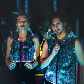 Lumisonata косплей с открытой спиной светодиодсветильник кой Толстовка Пуловер светящееся волокно оптика для косплея костюмы хип-хоп для девочек толстовки на молнии