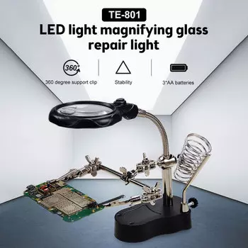 Aideepen Увеличительное стекло для пайки 2.5X-5X