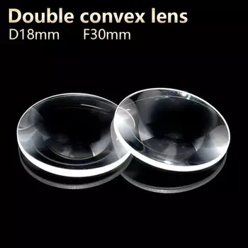 Лупа с двойными выпуклыми линзами, физическая оптика, линза, окуляр, телескоп, проектор «сделай сам», оптический эксперимент D18 мм F30 мм