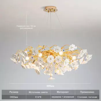 Люстра Artpad, современная, алюминий+керамика, 90-260В