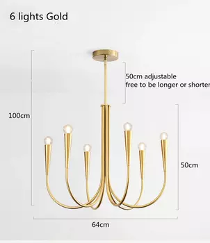 Люстра HomeLover черная золотая кованая