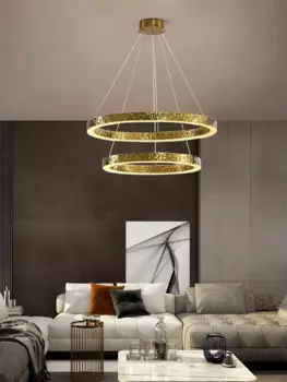 Люстра из меди и хрусталя, с кольцом, 1-6 уровней