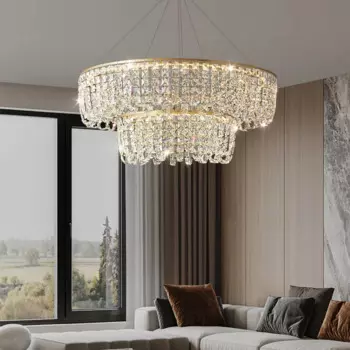 Люстра из меди, Роскошная большая Хрустальная люстра для гостиной в скандинавском стиле