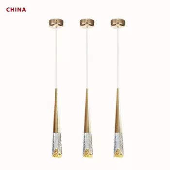 Люстра Brangdy медная, хрустальная, одна головка