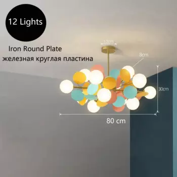 Люстра JIANKEXING скандинавская красная