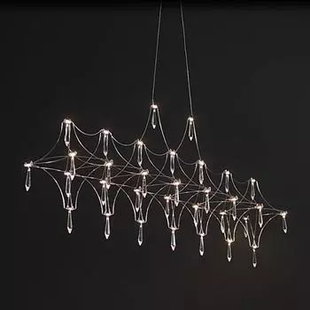 Люстра Li Xiaohui золотая/хром хрустальная LED