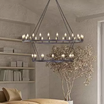 Люстра Phube американская колесная черная/золотая