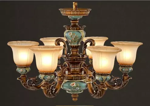 Люстра в европейском стиле ретро для гостиной