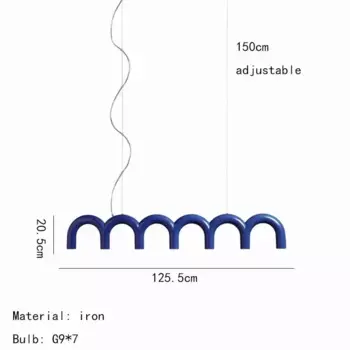 Люстра YongYing Lumin Macaron с перекидной аркой, черная, белая, оранжевая, синяя