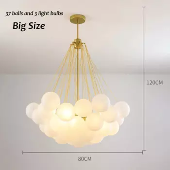 Люстра ZIMULONG скандинавская стеклянная черная и золотая 19/37 шариков