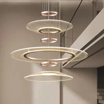 Люстры для гостиной, ресторана, Подвесная лампа, рандомные алюминиевые люстры, вилла, Потолочная светодиодная люстра