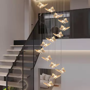 Люстры для виллы, гостиной, креативная лестница-бабочка, длинное подвесное освещение, дуплекс, лофт, отель, шоппинг, искусство, подвесной светильник, светодиодный