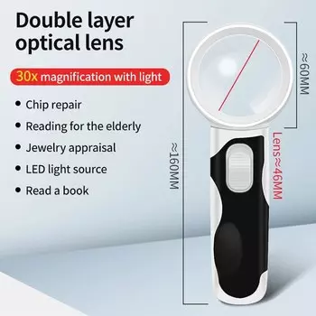 LUXIANZI 40x Лупа со светодиодной подсветкой