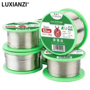 LUXIANZI 50/100 г бессвинцовая паяльная проволока с канифольным сердечником, рулонная паяльная проволока, сварочная проволока с низким плавлением, не требующая очистки 0,5/0,6/0,8/1,0 мм